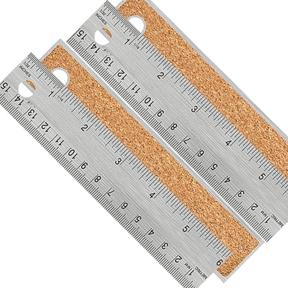 Metal Ruler 12 Inch, Non-Slip Cork Backing, Ink Bleed-Resistant Edge, 1 Pcs