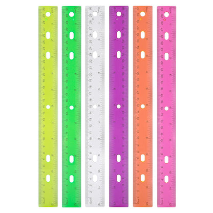 Ruler 6 Inch,Rulers for School,Rulers Bulk for Classroom,8 Pack for Kid Transparent Multicolor Rulder