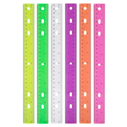 Ruler 6 Inch,Rulers for School,Rulers Bulk for Classroom,8 Pack for Kid Transparent Multicolor Rulder