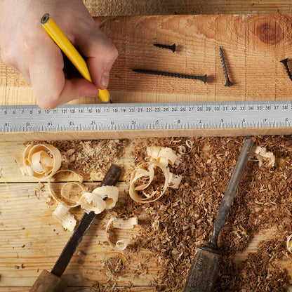 Metal Ruler 12 Inch, Non-Slip Cork Backing, Ink Bleed-Resistant Edge, 1 Pcs